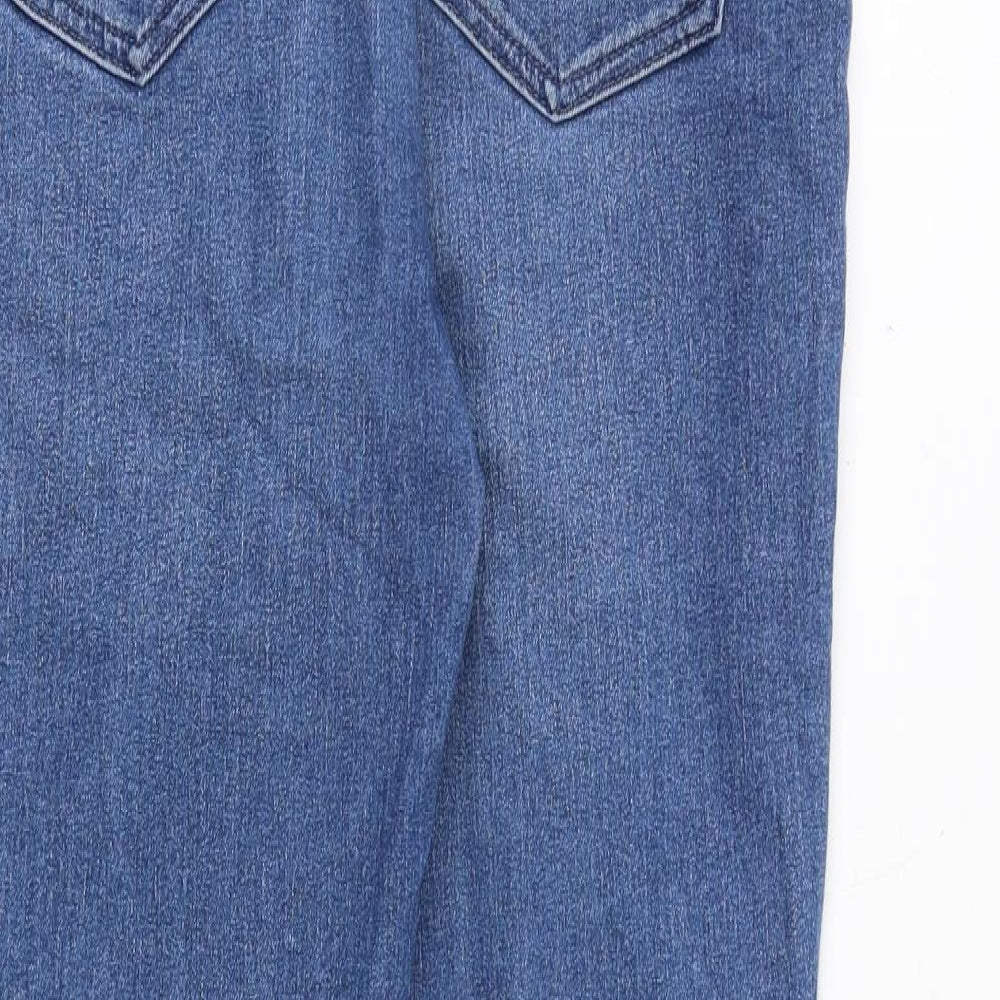 Marks and Spencer Womens Blue Cotton Skinny Jeans Size 10 Regular Zip