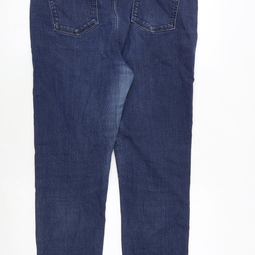 Marks and Spencer Womens Blue Cotton Skinny Jeans Size 16 Slim Zip