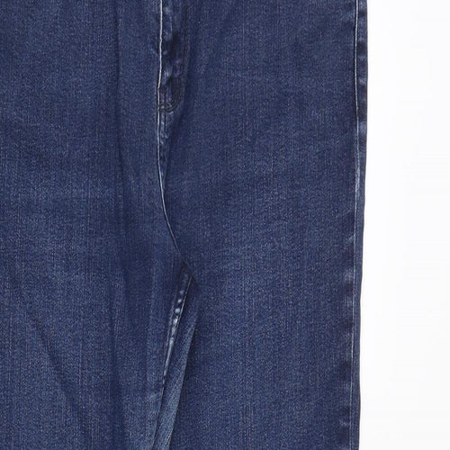 Marks and Spencer Womens Blue Cotton Skinny Jeans Size 16 Slim Zip