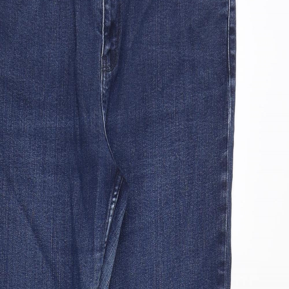 Marks and Spencer Womens Blue Cotton Skinny Jeans Size 16 Slim Zip
