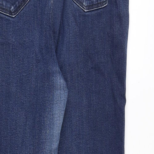 Marks and Spencer Womens Blue Cotton Skinny Jeans Size 16 Slim Zip