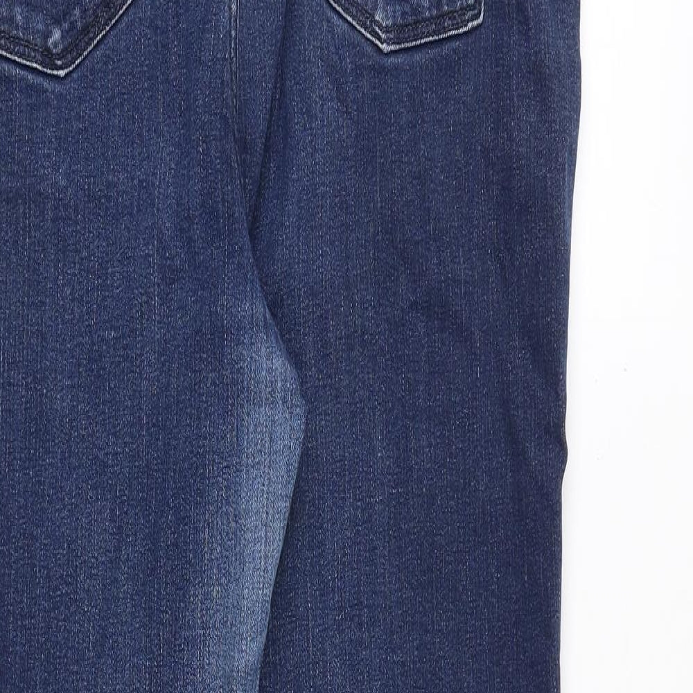 Marks and Spencer Womens Blue Cotton Skinny Jeans Size 16 Slim Zip