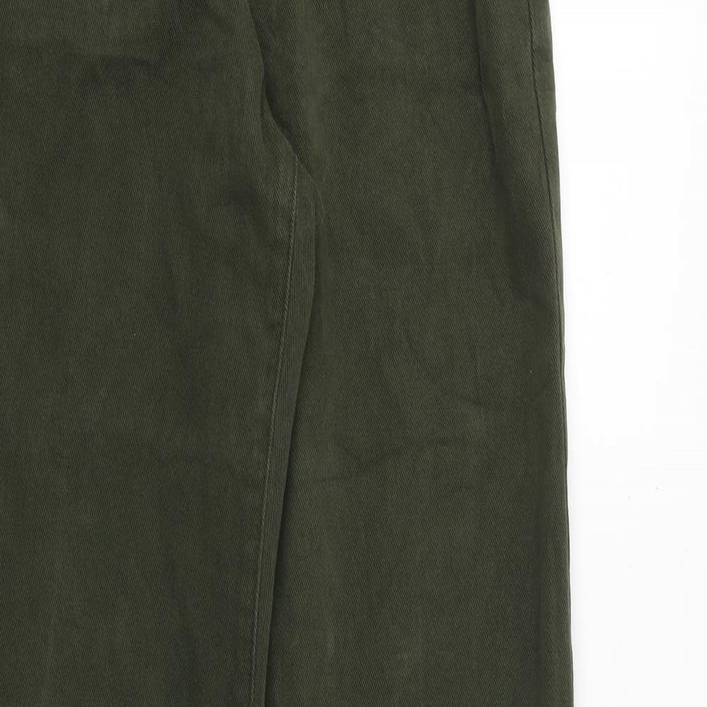 Mango Womens Green Cotton Straight Jeans Size 8 Relaxed Button