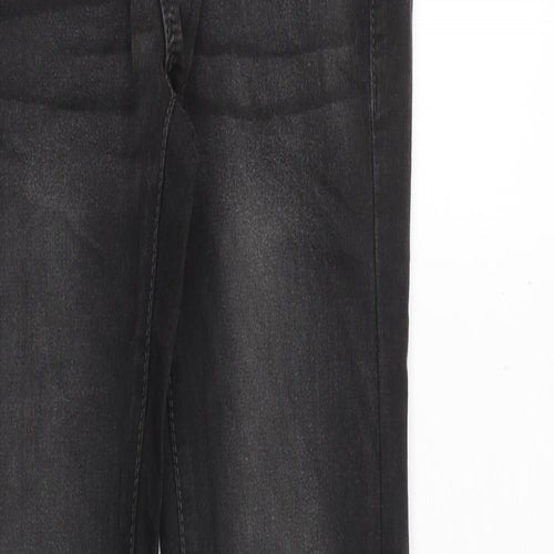 Boohoo Mens Grey Cotton Skinny Jeans Size 28 in Slim Button