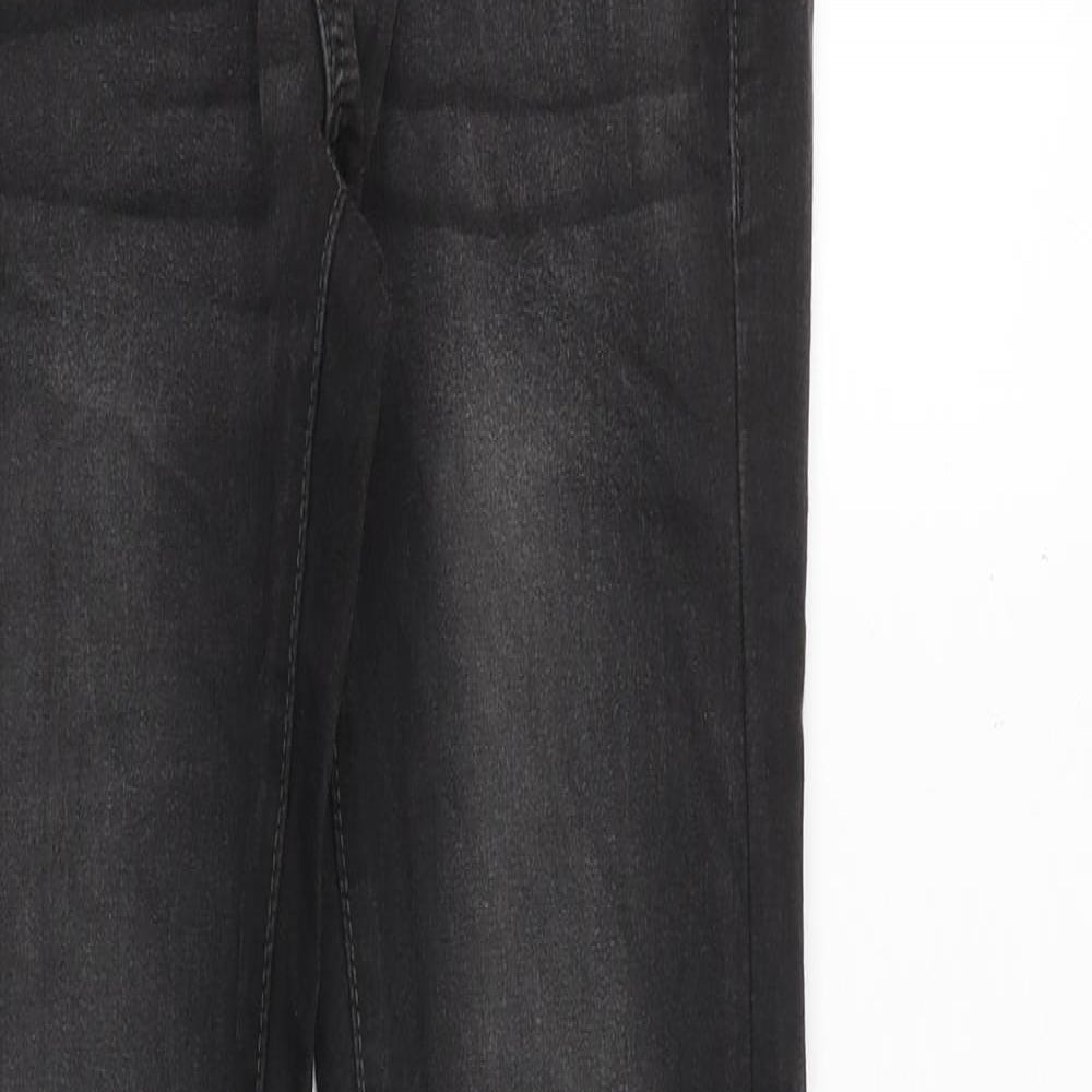 Boohoo Mens Grey Cotton Skinny Jeans Size 28 in Slim Button