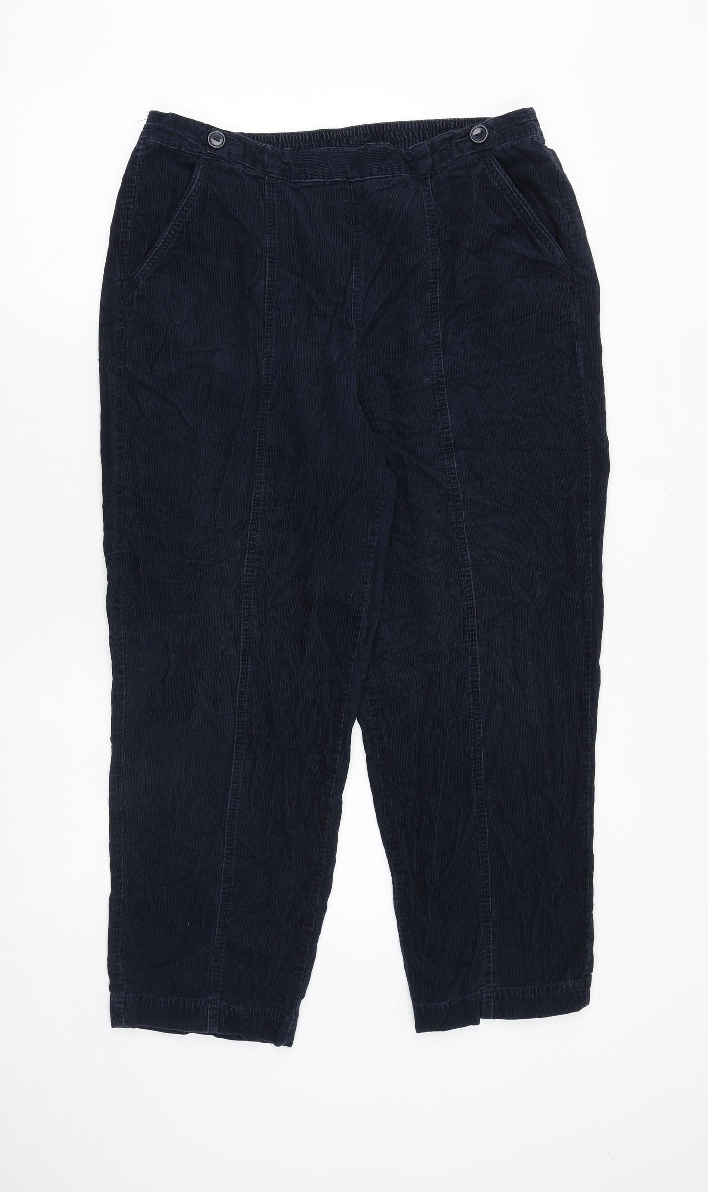 EWM Womens Blue Cotton Trousers Size 16 Regular