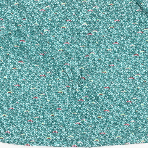 Mistral Womens Green Geometric 100% Cotton Basic Button-Up Size 8 Collared