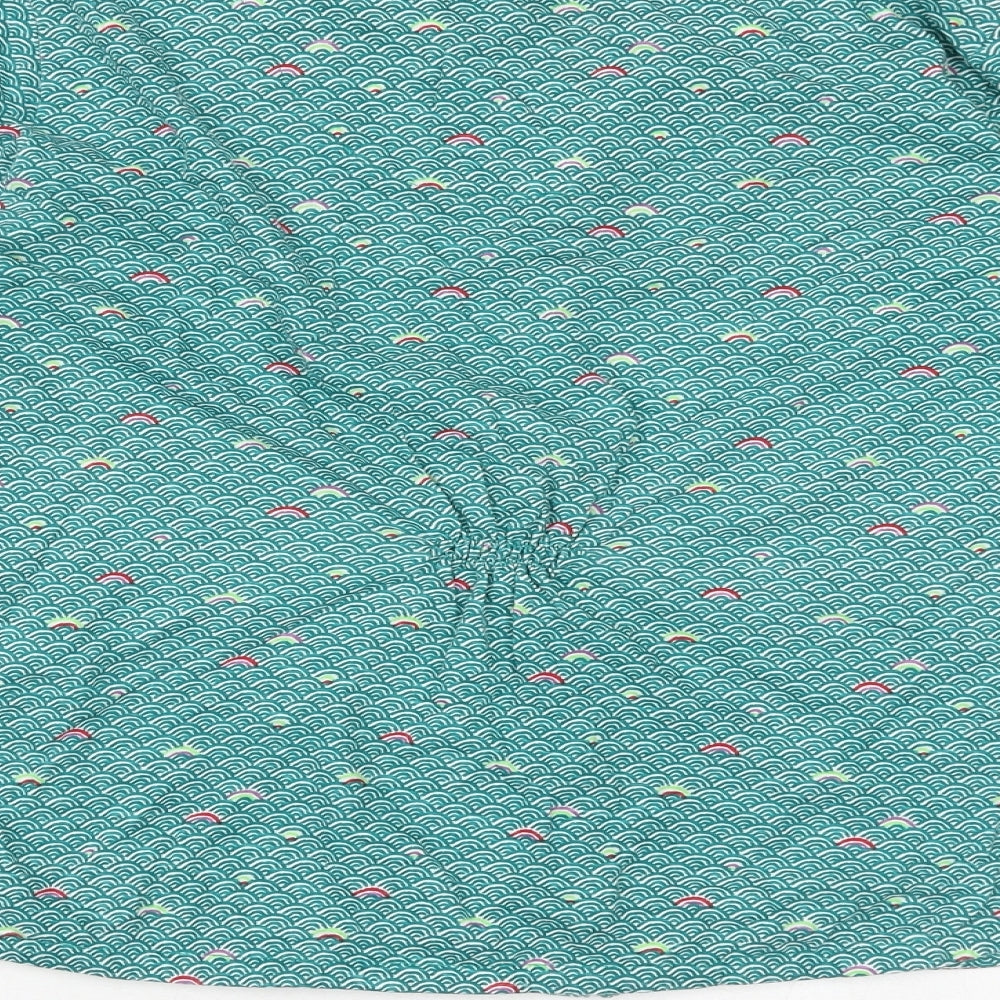 Mistral Womens Green Geometric 100% Cotton Basic Button-Up Size 8 Collared
