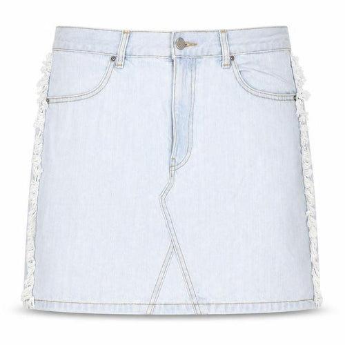 Dr. Denim Womens Blue Cotton A-Line Skirt Size L Zip