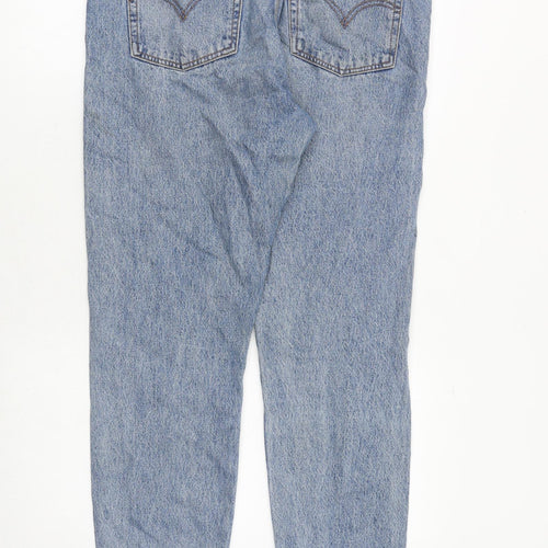 Levi's Womens Blue Cotton Straight Jeans Size 31 in Regular Button