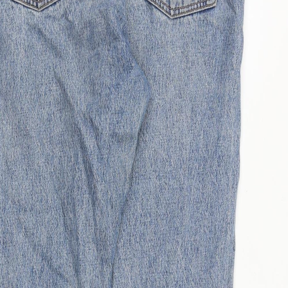 Levi's Womens Blue Cotton Straight Jeans Size 31 in Regular Button