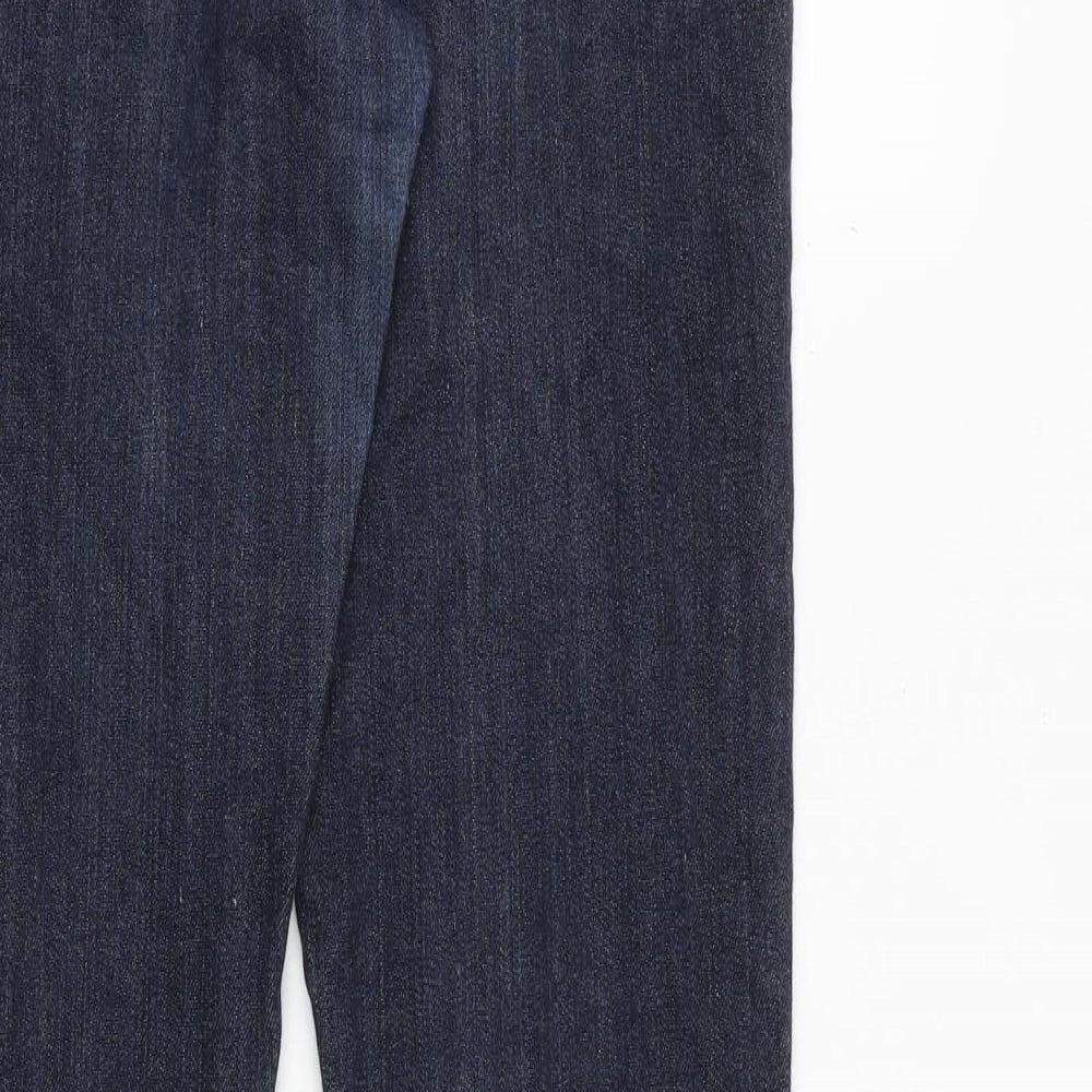 Debenhams Womens Blue Cotton Bootcut Jeans Size 12 Regular Zip