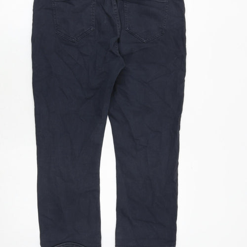 Fat Face Womens Blue Cotton Straight Jeans Size 14 Regular Zip
