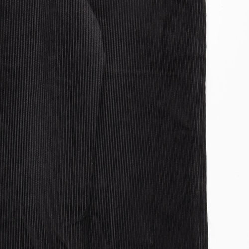 St Michael Mens Black Cotton Trousers Size 34 in Regular Zip