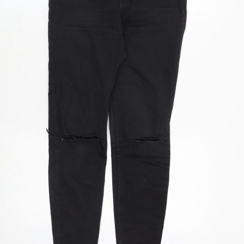 New Look Womens Black Cotton Skinny Jeans Size 10 Extra-Slim Zip