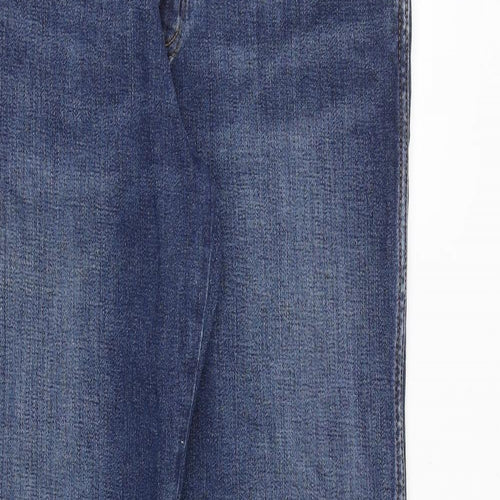 Wrangler Mens Blue Cotton Straight Jeans Size 30 in Regular Zip