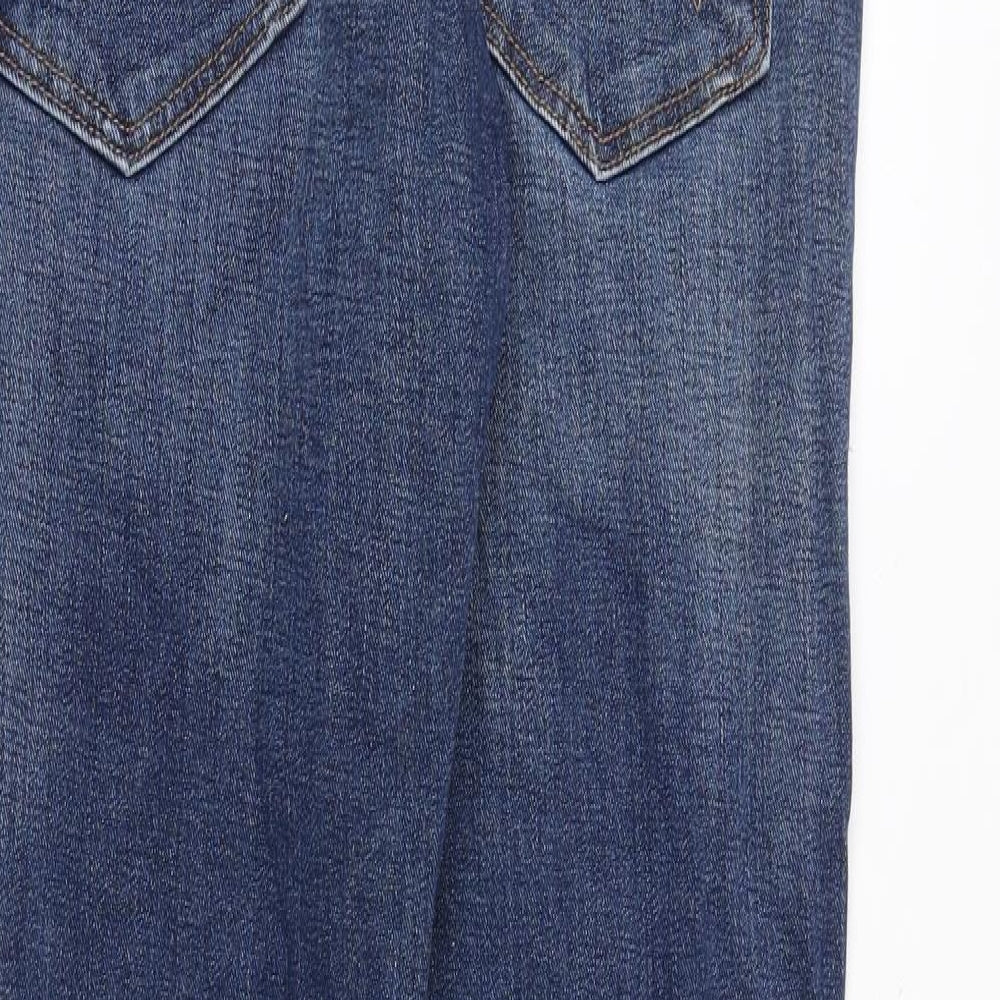 Wrangler Mens Blue Cotton Straight Jeans Size 30 in Regular Zip