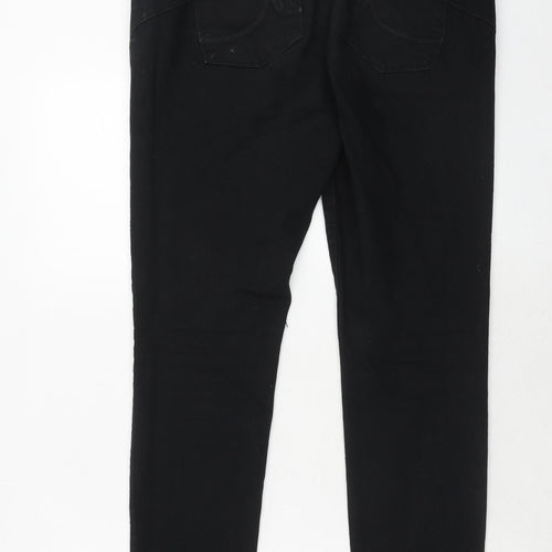 NEXT Womens Black Cotton Skinny Jeans Size 14 Regular Zip