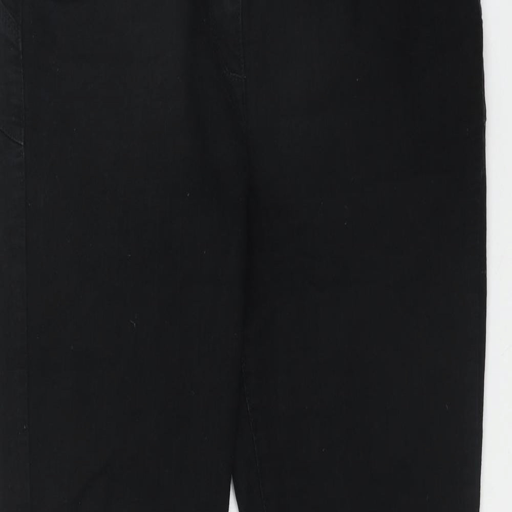 NEXT Womens Black Cotton Skinny Jeans Size 14 Regular Zip