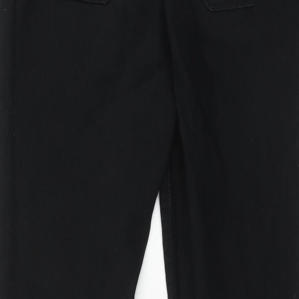 NEXT Womens Black Cotton Skinny Jeans Size 14 Regular Zip