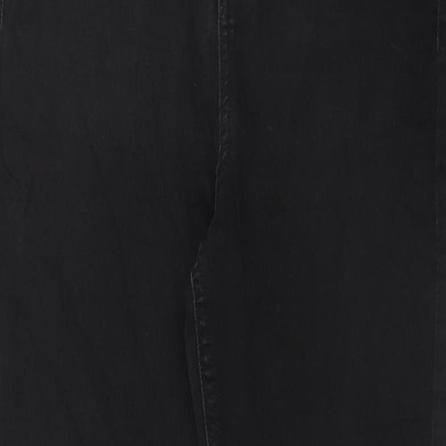 Marks and Spencer Womens Black Cotton Skinny Jeans Size 14 Regular Zip