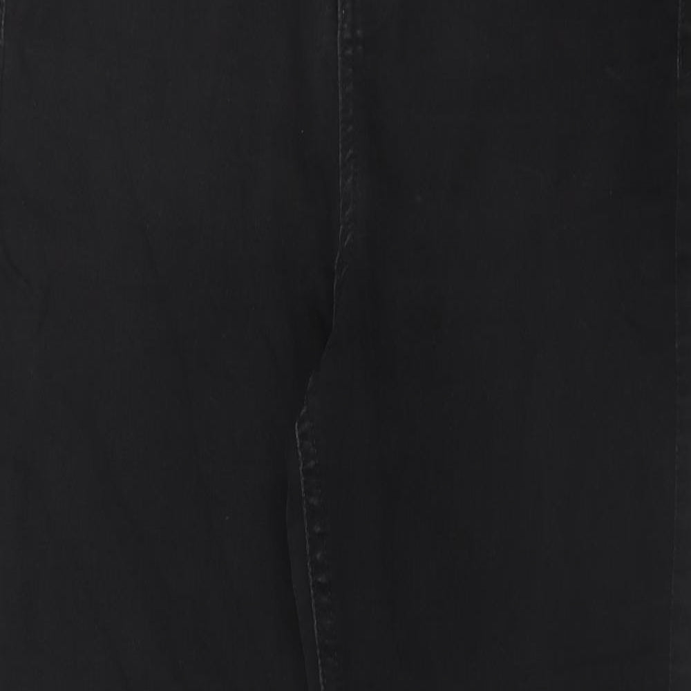 Marks and Spencer Womens Black Cotton Skinny Jeans Size 14 Regular Zip