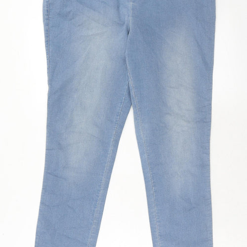 Dorothy Perkins Womens Blue Cotton Skinny Jeans Size 14 Regular Zip