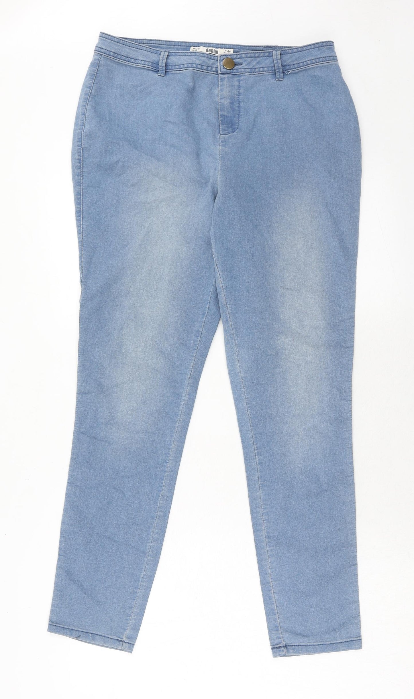 Dorothy Perkins Womens Blue Cotton Skinny Jeans Size 14 Regular Zip
