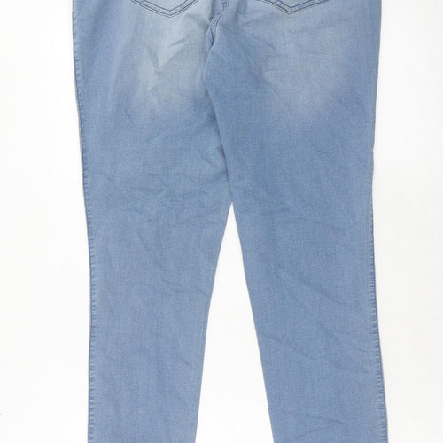 Dorothy Perkins Womens Blue Cotton Skinny Jeans Size 14 Regular Zip