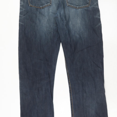 Gap Mens Blue Cotton Straight Jeans Size 32 in L34 in Regular Zip