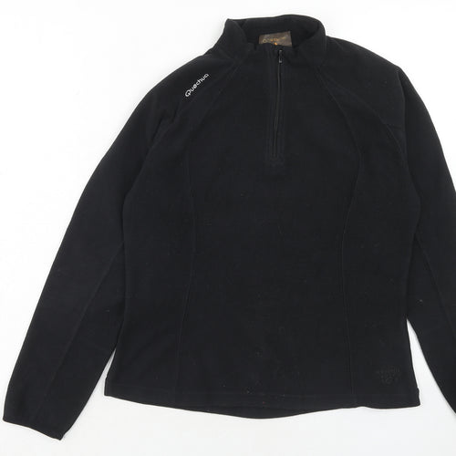 DECATHLON Womens Black Polyester Pullover Sweatshirt Size M Zip