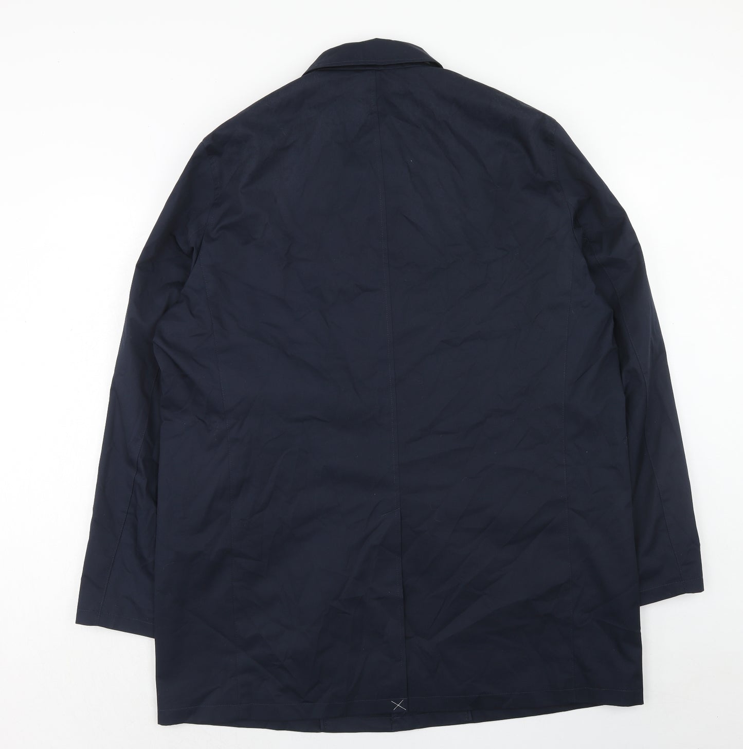 Marks and Spencer Mens Blue Overcoat Coat Size 2XL Button