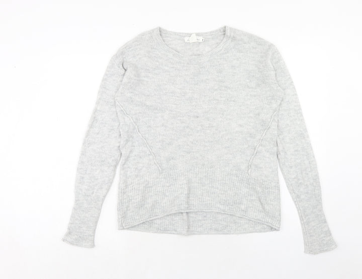 H&M Womens Grey Roll Neck Acrylic Pullover Jumper Size M
