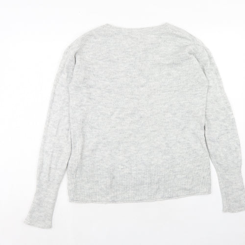 H&M Womens Grey Roll Neck Acrylic Pullover Jumper Size M