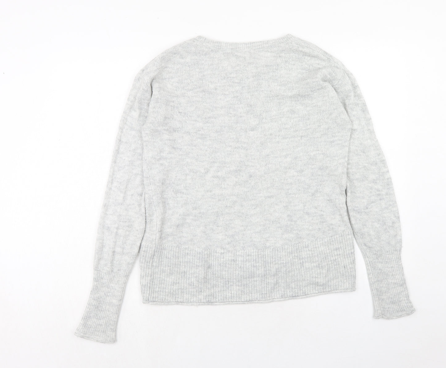 H&M Womens Grey Roll Neck Acrylic Pullover Jumper Size M