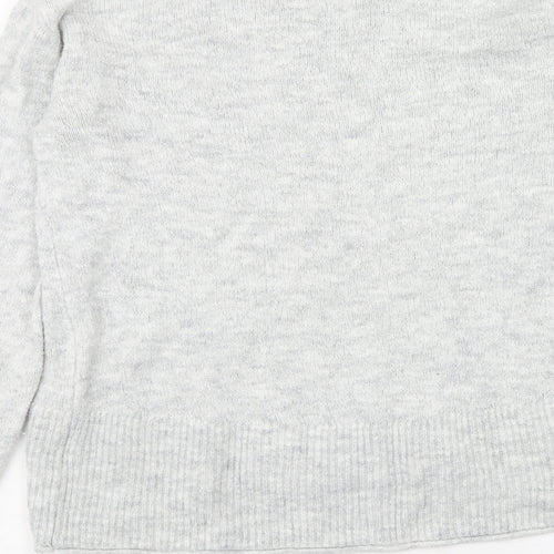 H&M Womens Grey Roll Neck Acrylic Pullover Jumper Size M