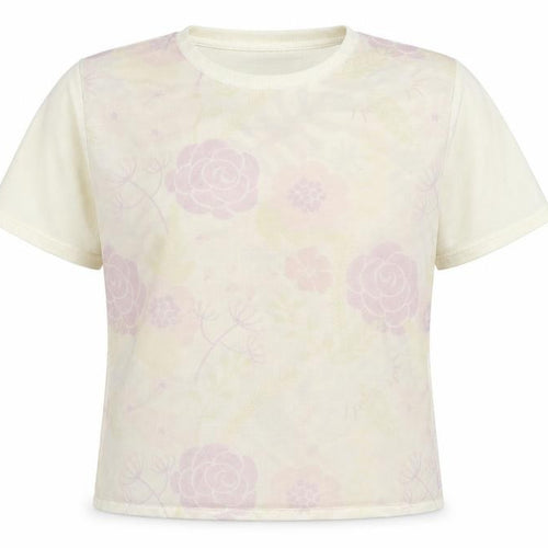 Classic Womens Ivory Round Neck Floral Acrylic Pullover Jumper Size L - Size L-XL