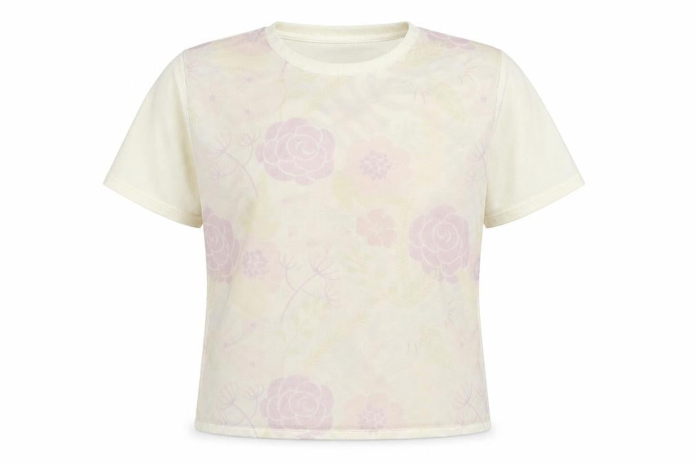 Classic Womens Ivory Round Neck Floral Acrylic Pullover Jumper Size L - Size L-XL