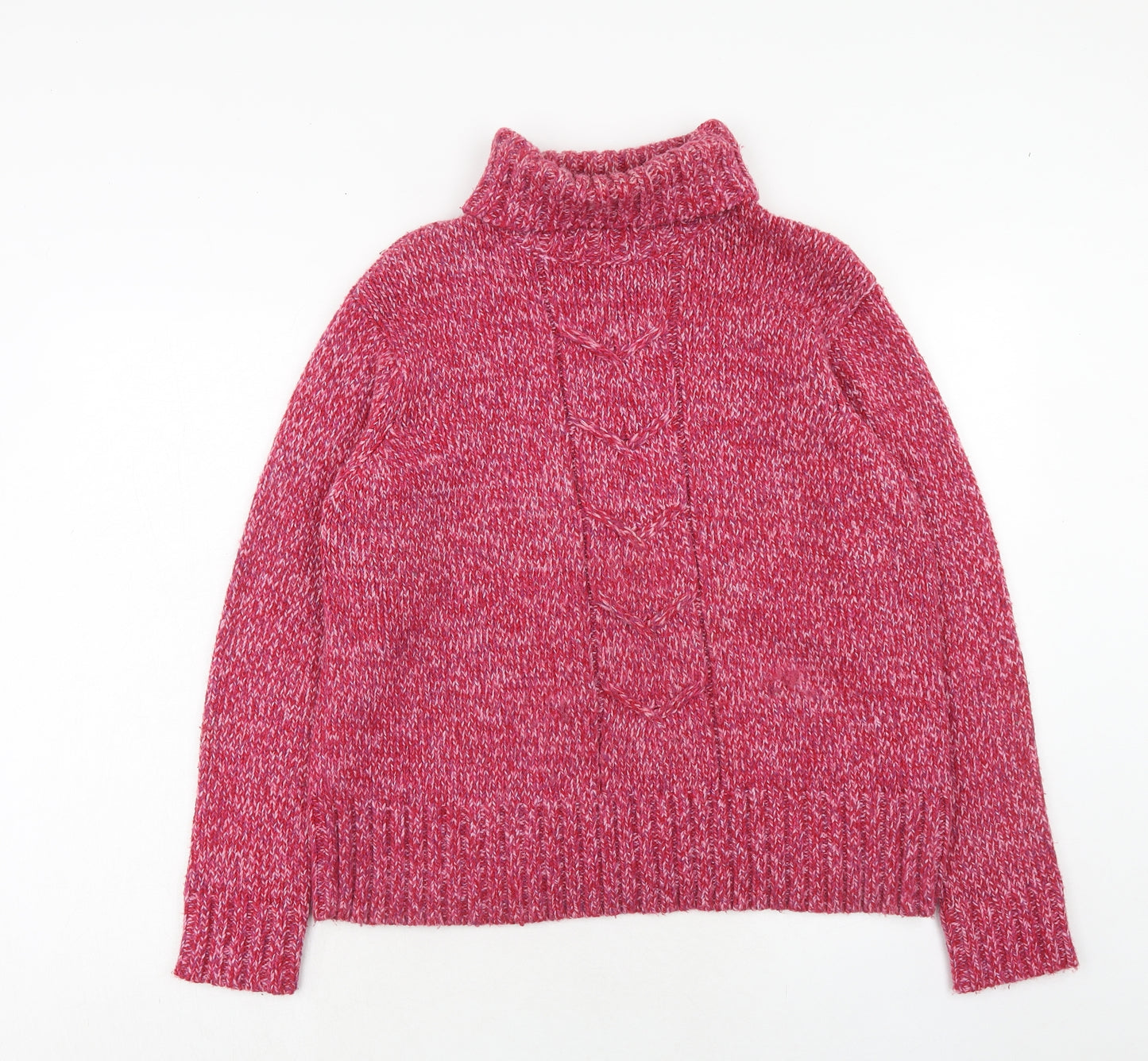Berkertex Womens Pink Roll Neck Acrylic Pullover Jumper Size 18