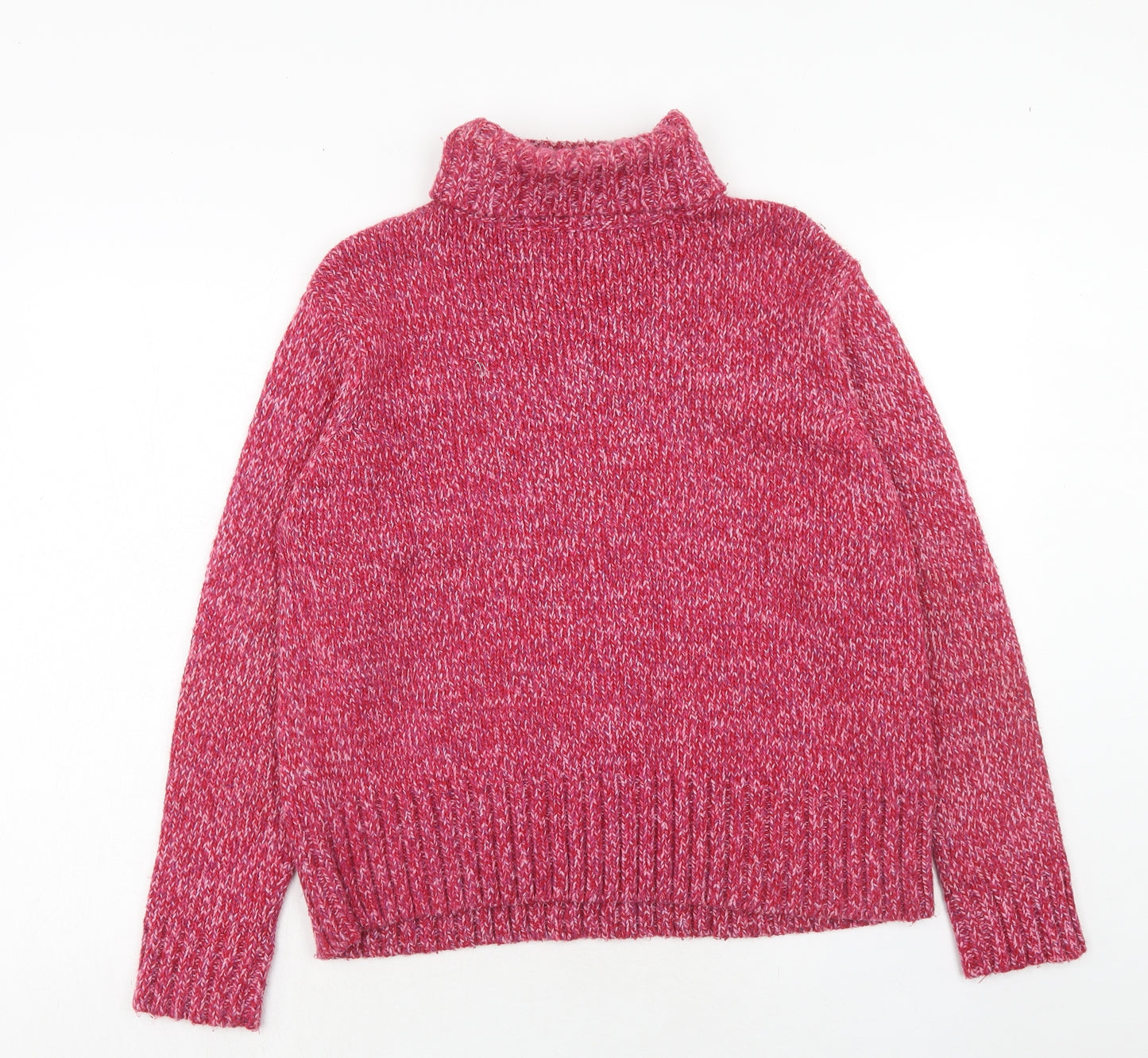 Berkertex Womens Pink Roll Neck Acrylic Pullover Jumper Size 18