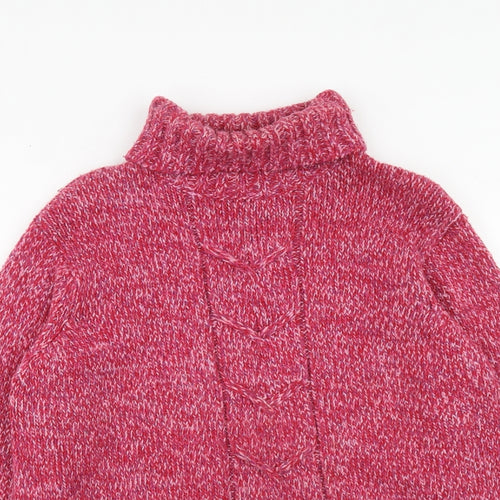 Berkertex Womens Pink Roll Neck Acrylic Pullover Jumper Size 18