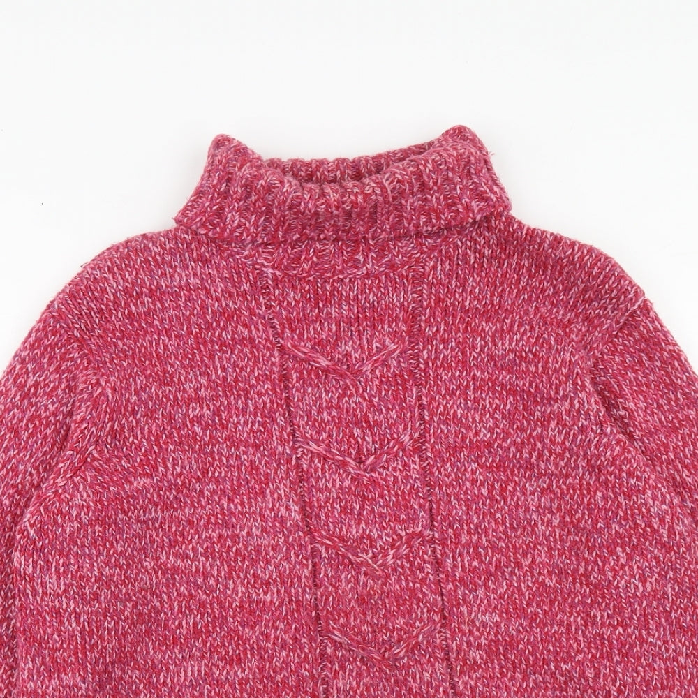 Berkertex Womens Pink Roll Neck Acrylic Pullover Jumper Size 18