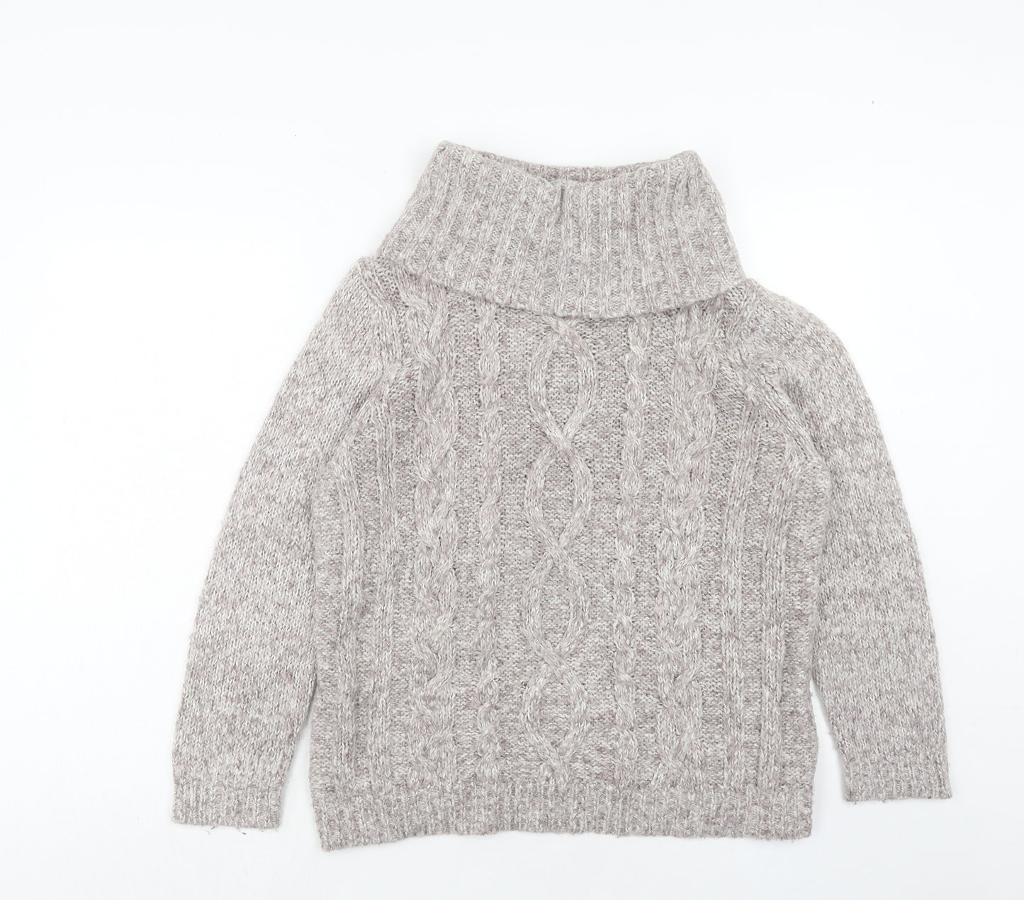 BHS Womens Grey Roll Neck Acrylic Pullover Jumper Size 18