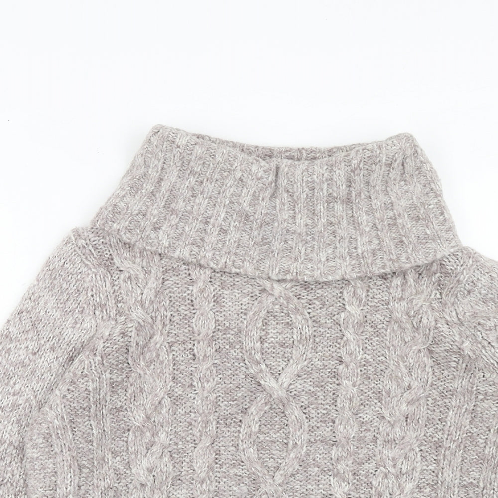 BHS Womens Grey Roll Neck Acrylic Pullover Jumper Size 18