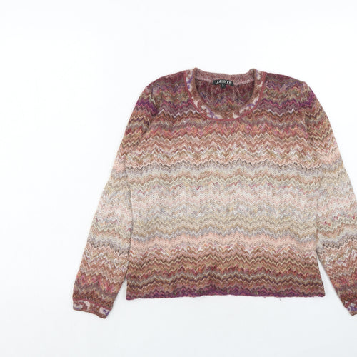 Giuliaenne Womens Multicoloured Round Neck Geometric Acrylic Pullover Jumper Size S