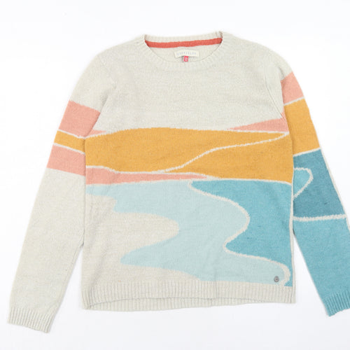 Brakeburn Womens Multicoloured Round Neck Geometric Polyester Pullover Jumper Size 12