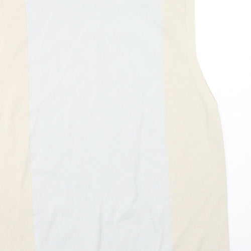 Zara Womens Beige Colourblock Viscose A-Line Size S Round Neck Pullover