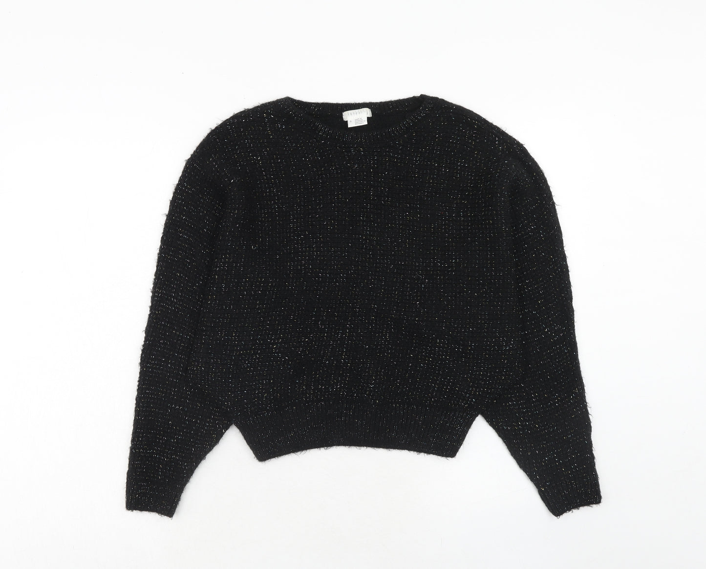 Cooperative Womens Black Round Neck Acrylic Pullover Jumper Size S