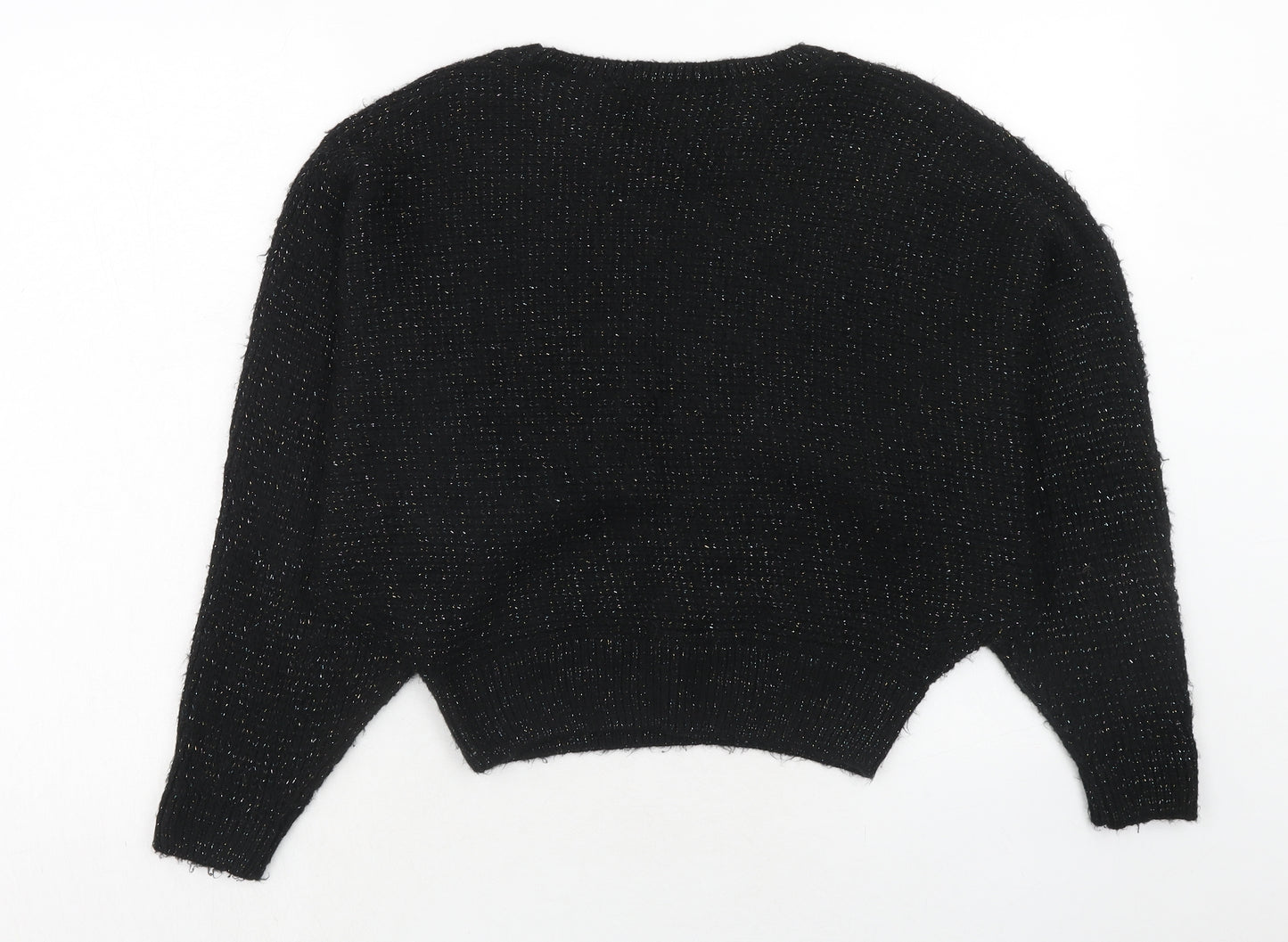 Cooperative Womens Black Round Neck Acrylic Pullover Jumper Size S