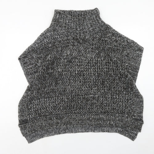 BHS Womens Grey High Neck Acrylic Pullover Jumper Size M